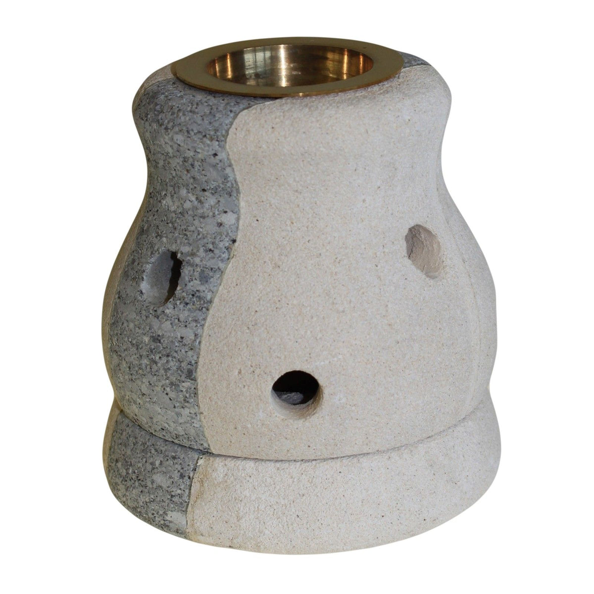 Duftlampe aus Sandstein – Combo, geschwungene Form
