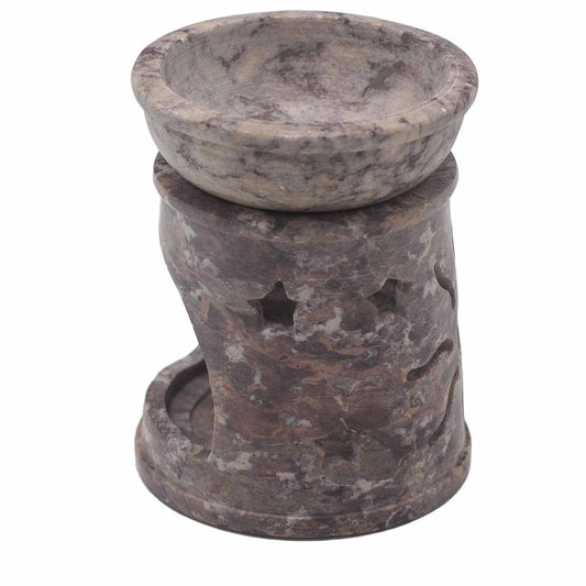 Kleine Speckstein-Duftlampe 8 cm – Sonne und Sterne