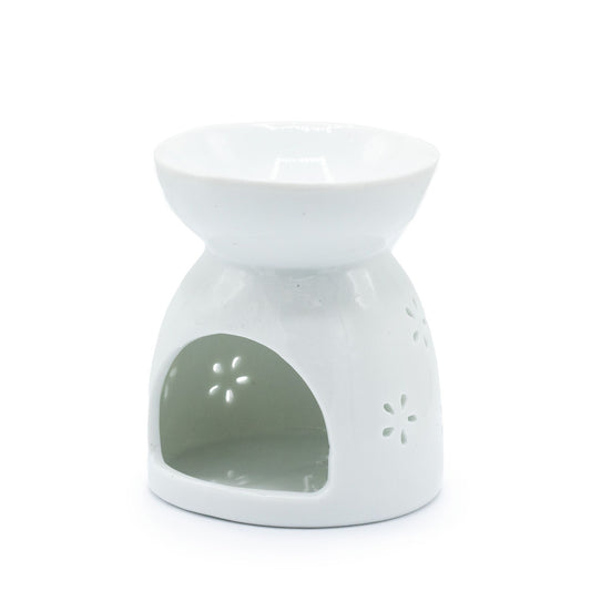 Duftlampe mit Buddha-Ausschnitt – Weiß