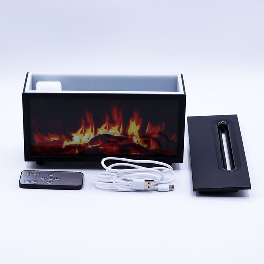 Aroma-Diffusor mit Flammeneffekt und Vogelklängen – Schwarz – USB – Farbwechsel