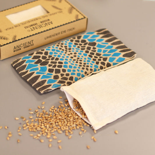 Lavendel-Augenkissen aus natürlicher Baumwolle und Juco in einer Geschenkbox – Blue Viper