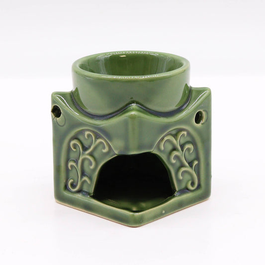 Quadratische Buddha-Duftlampe – Dunkles Jadegrün