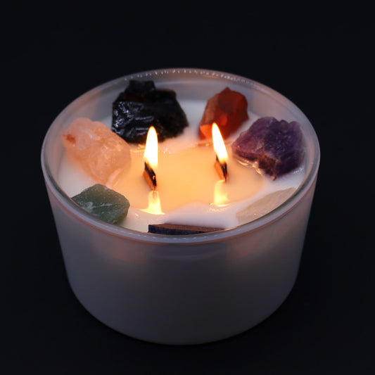 Große Chakra-Kristallkerze – Seven Chakra