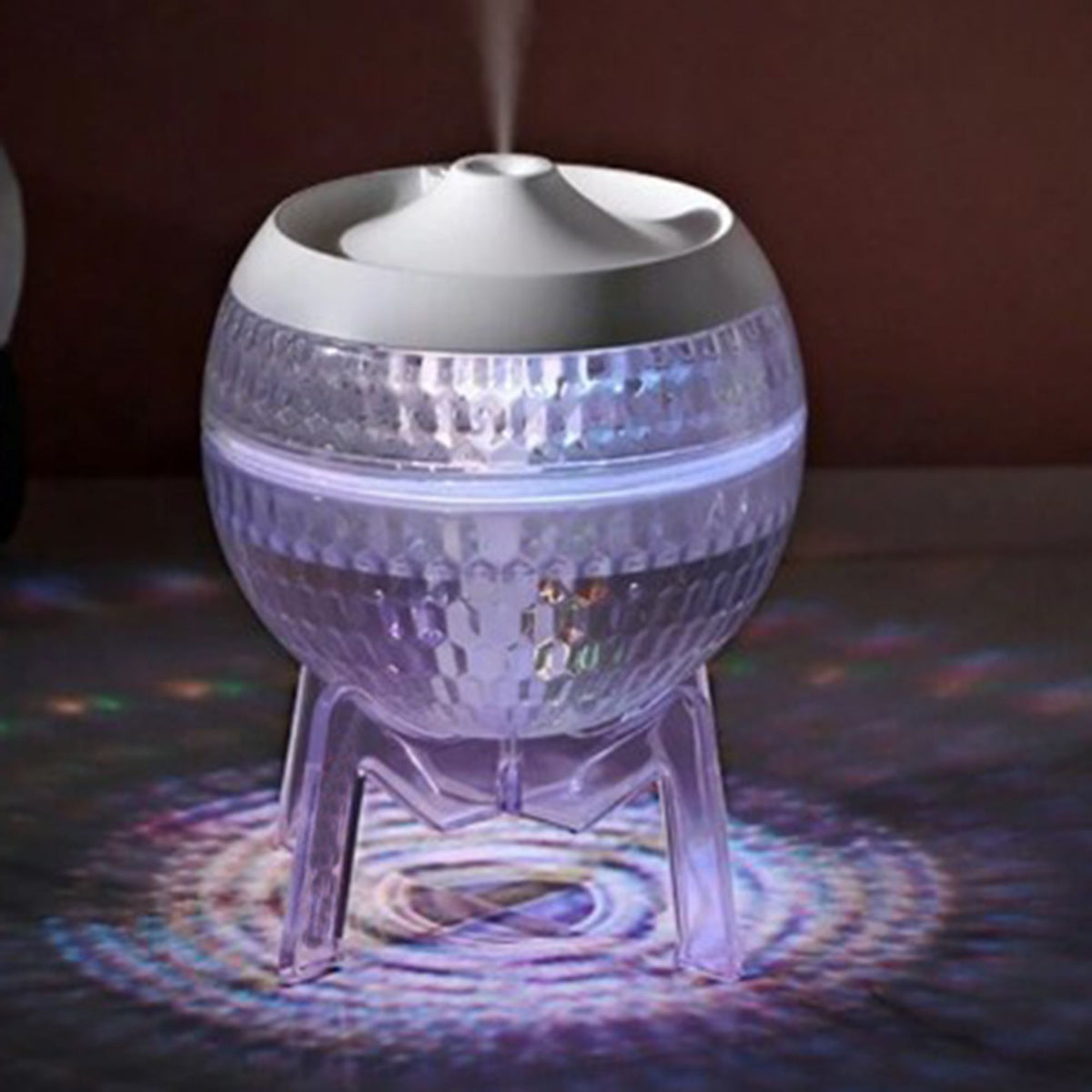 Transparenter Luftbefeuchter Mondo Planet – USB – Farbwechsel (nach unten gerichtetes Licht)