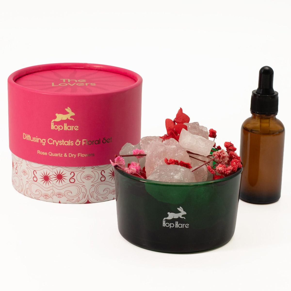 Hop Hare Set mit Kristallen zur Raumbeduftung und getrockneten Blüten – The Lovers