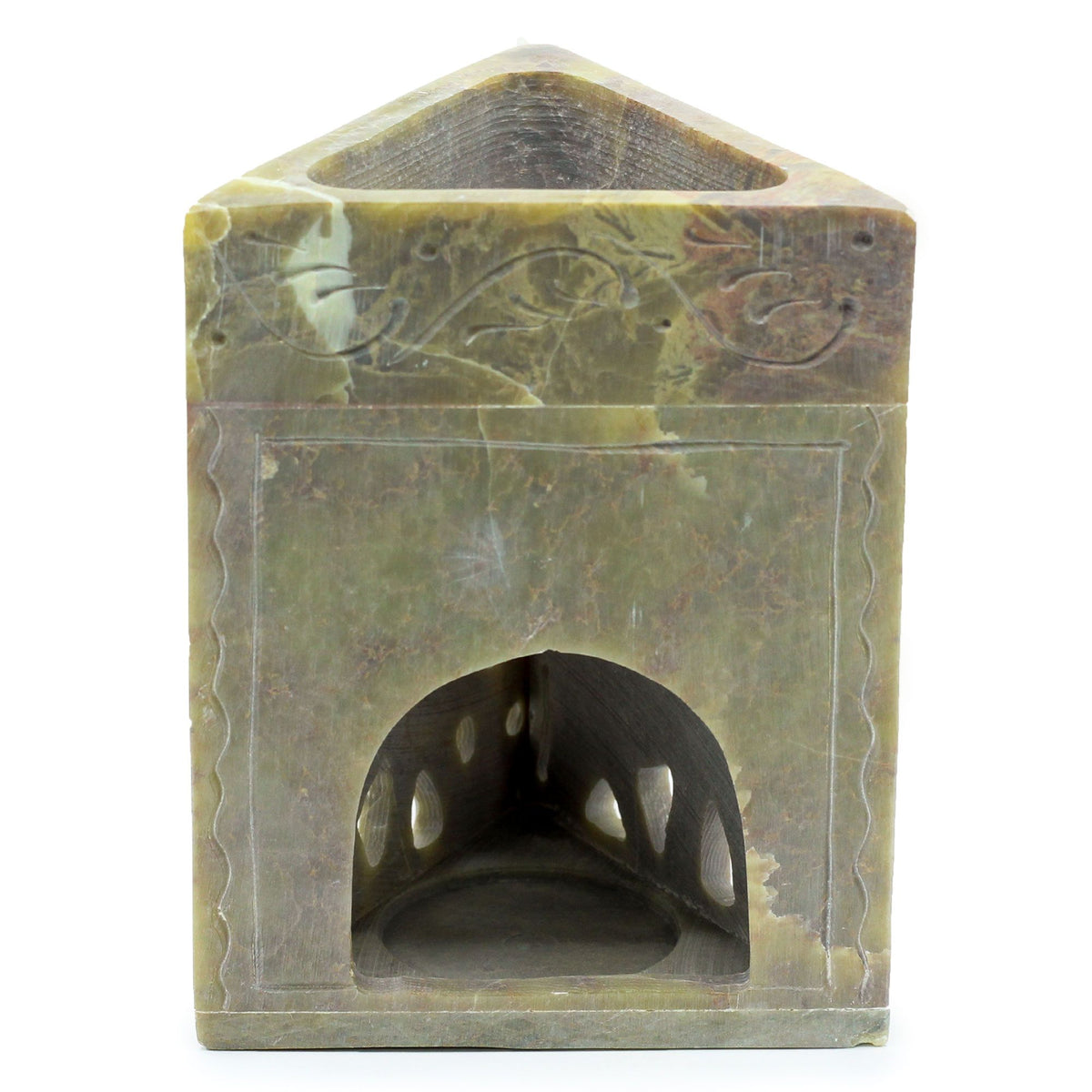 Dreieckige Speckstein-Duftlampe 11x9 cm – Elefant