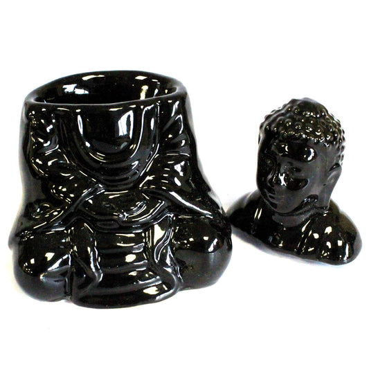 Duftlampe mit sitzendem Buddha – Schwarz