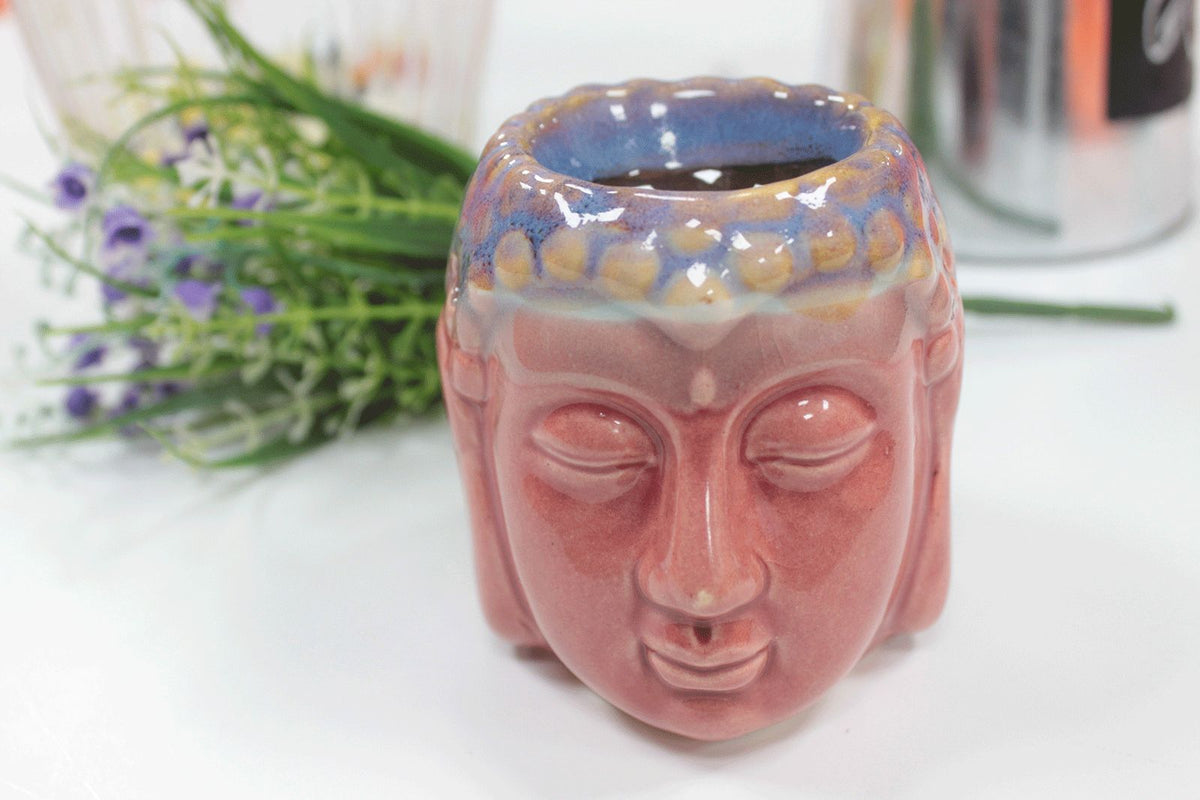 Buddha-Duftlampe – Rosa und Petrol
