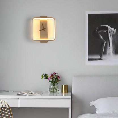 Nordische Wandlampe für Schlafzimmer, Lampe im Uhrendesign