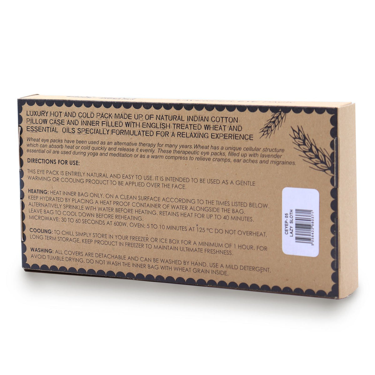 Lavendel-Augenkissen aus natürlicher Baumwolle und Juco in einer Geschenkbox – Lazy Sloth