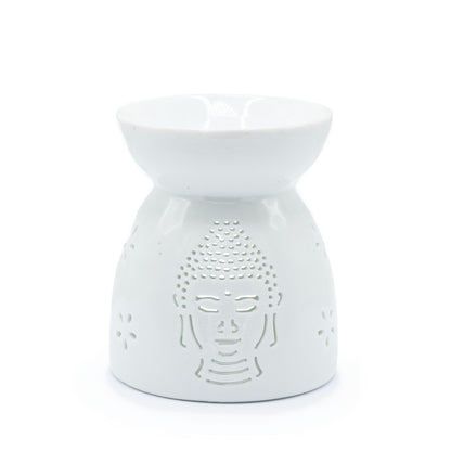 Duftlampe mit Buddha-Ausschnitt – Weiß