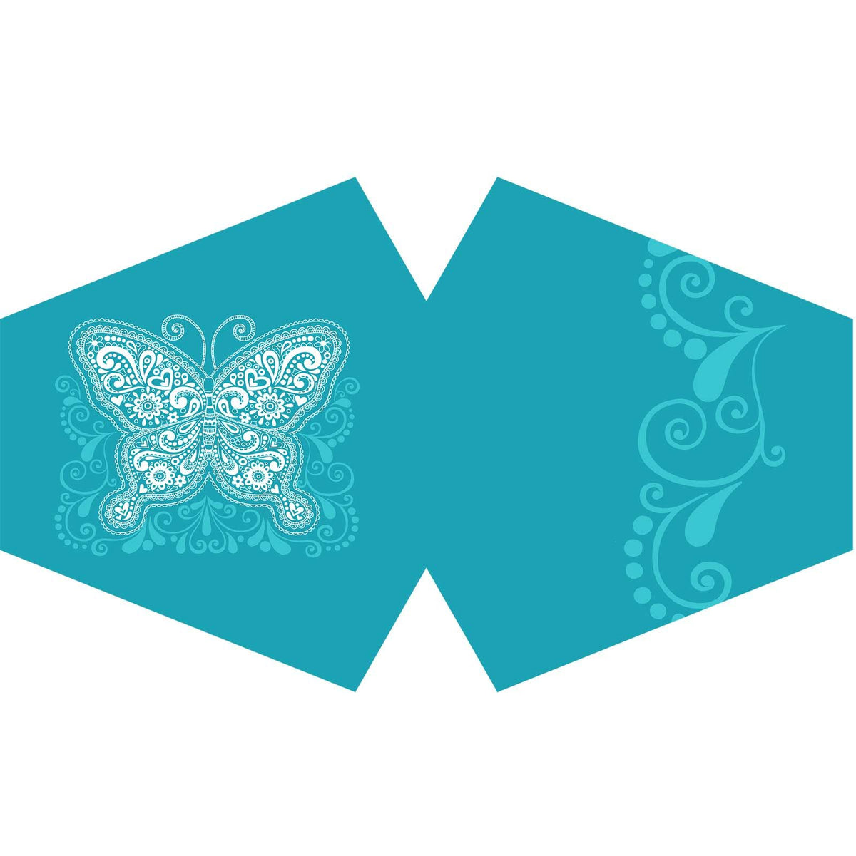 Wiederverwendbare modische Gesichtsbedeckung – Blauer Schmetterling (Erwachsene)