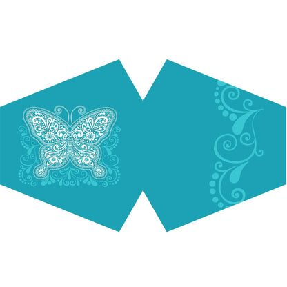 Wiederverwendbare modische Gesichtsbedeckung – Blauer Schmetterling (Erwachsene)