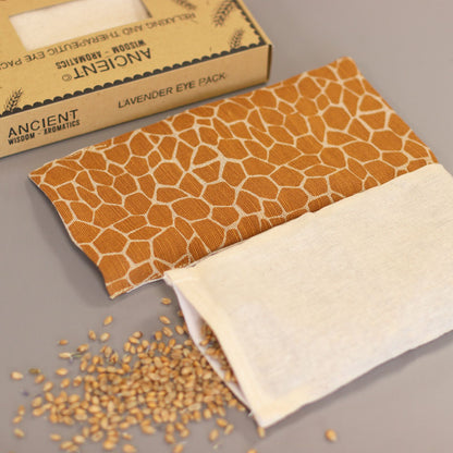 Lavendel-Augenkissen aus Baumwolle und Juco in Geschenkbox – Madagascar Giraffe