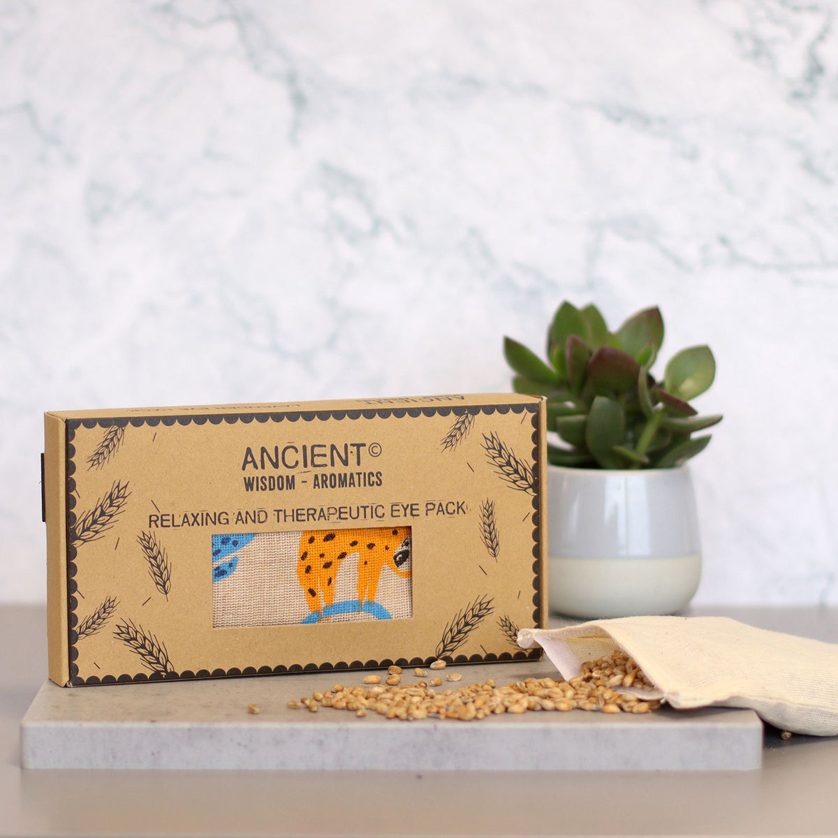 Lavendel-Augenkissen aus natürlicher Baumwolle und Juco in einer Geschenkbox – Lazy Sloth