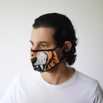 Wiederverwendbare modische Gesichtsbedeckung – Tiger (Erwachsene)