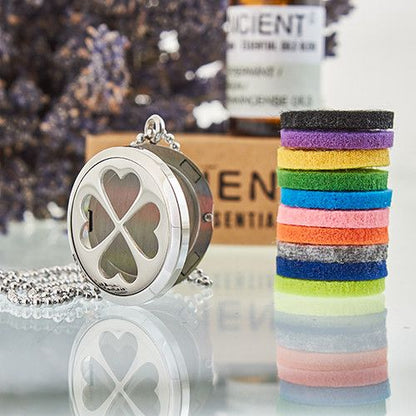 Aromatherapie-Halskette – Vierblättriges Kleeblatt – 30 mm