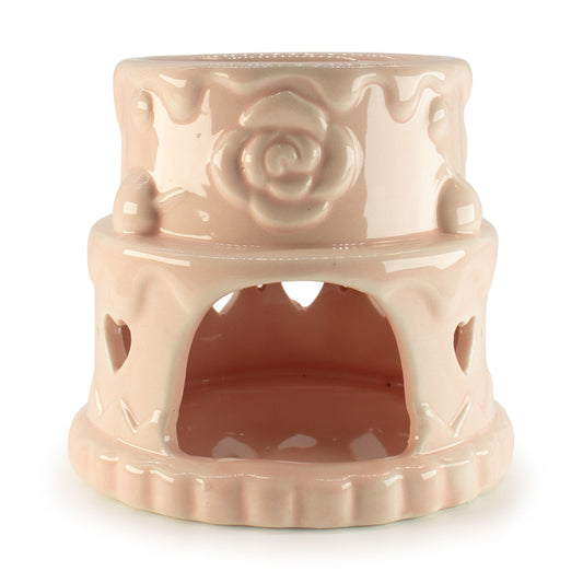 Keramik-Duftlampe in Kuchenform – Herzen – Rosa