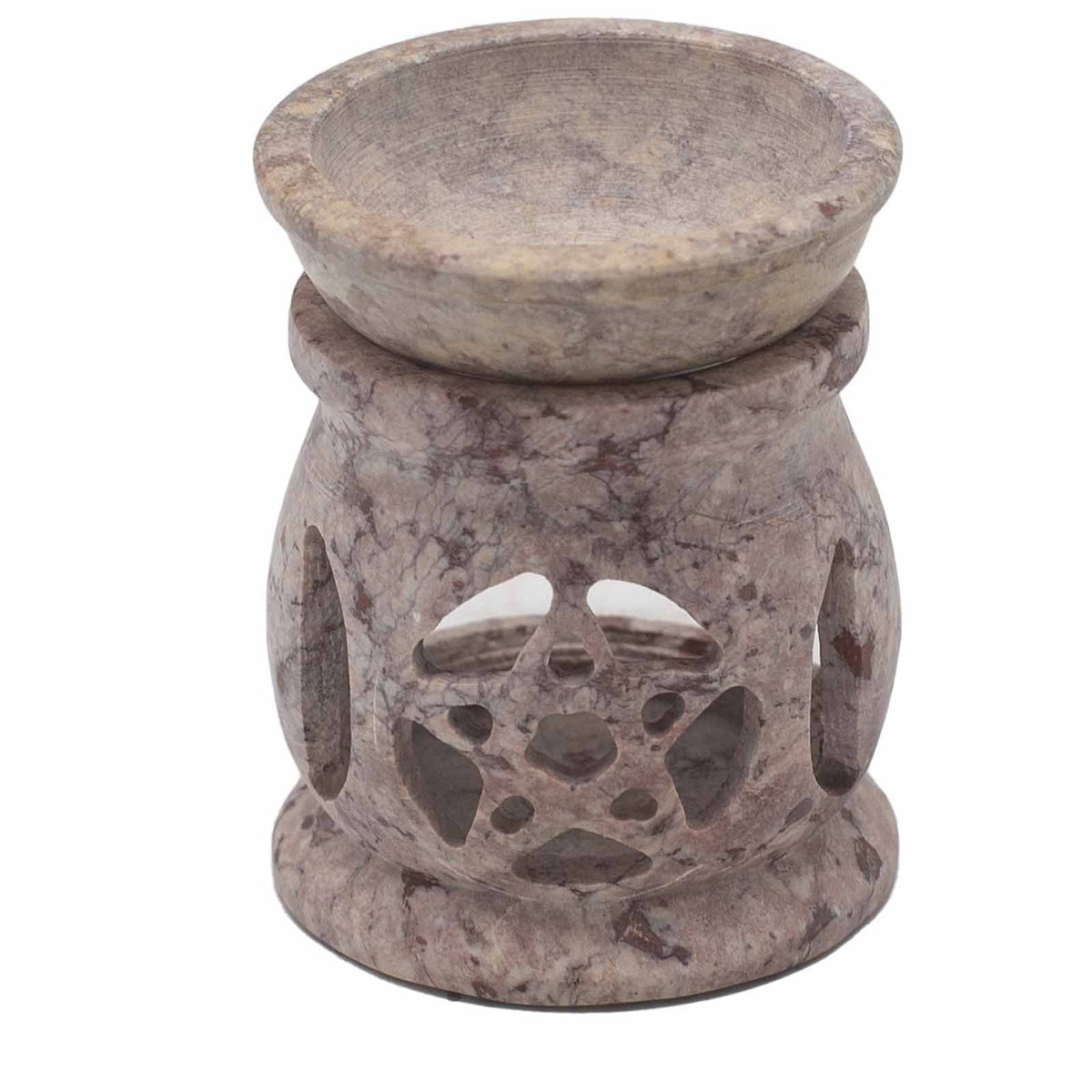 Kleine Speckstein-Duftlampe 8 cm – Three Moon Pentagon