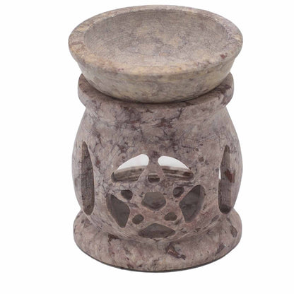 Kleine Speckstein-Duftlampe 8 cm – Three Moon Pentagon