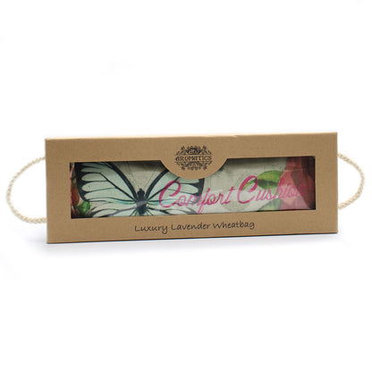Luxus-Weizenkissen mit Lavendel in einer Geschenkbox – Butterfly & Roses