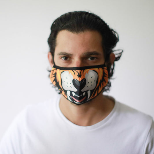 Wiederverwendbare modische Gesichtsbedeckung – Tiger (Erwachsene)