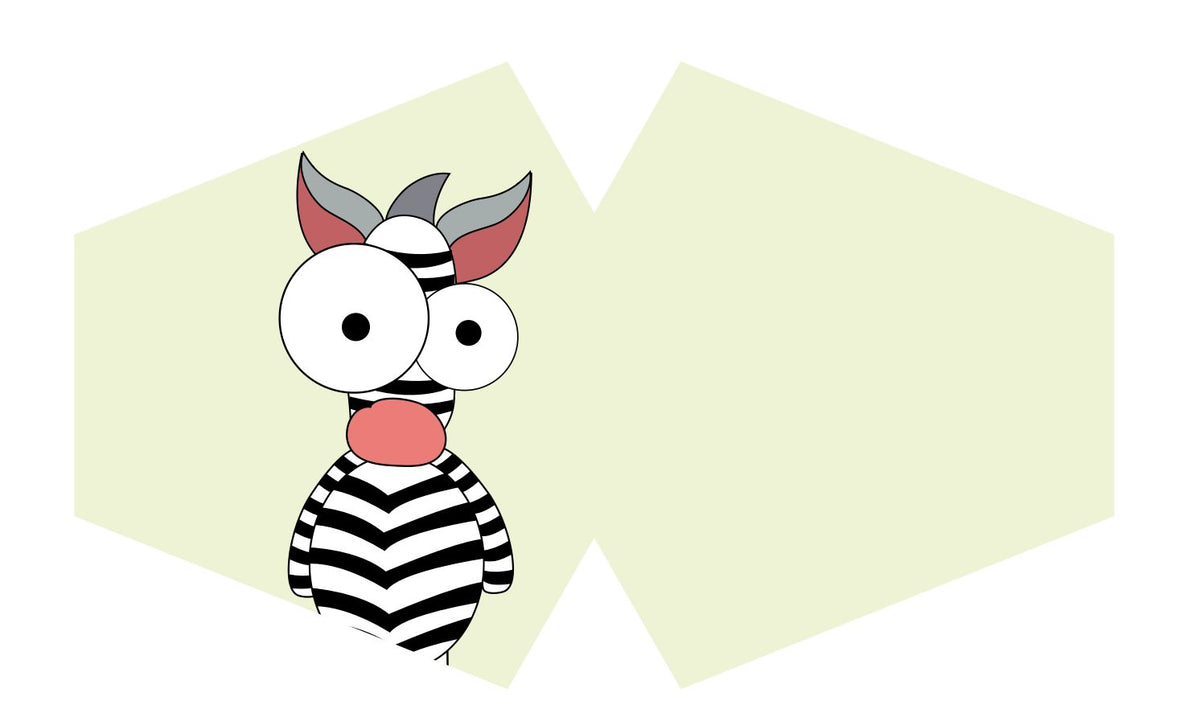 Wiederverwendbare modische Gesichtsbedeckung – Crazy Zebra (Kinder)