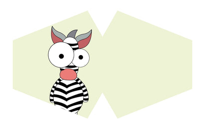 Wiederverwendbare modische Gesichtsbedeckung – Crazy Zebra (Kinder)
