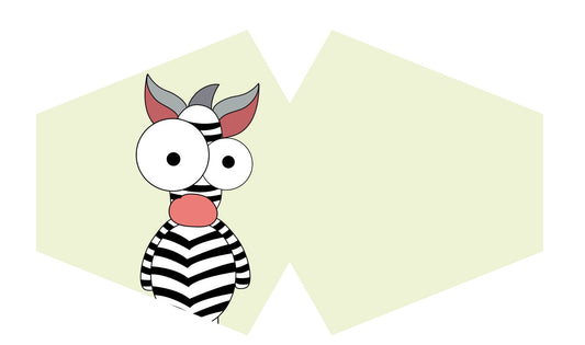 Wiederverwendbare modische Gesichtsbedeckung – Crazy Zebra (Kinder)