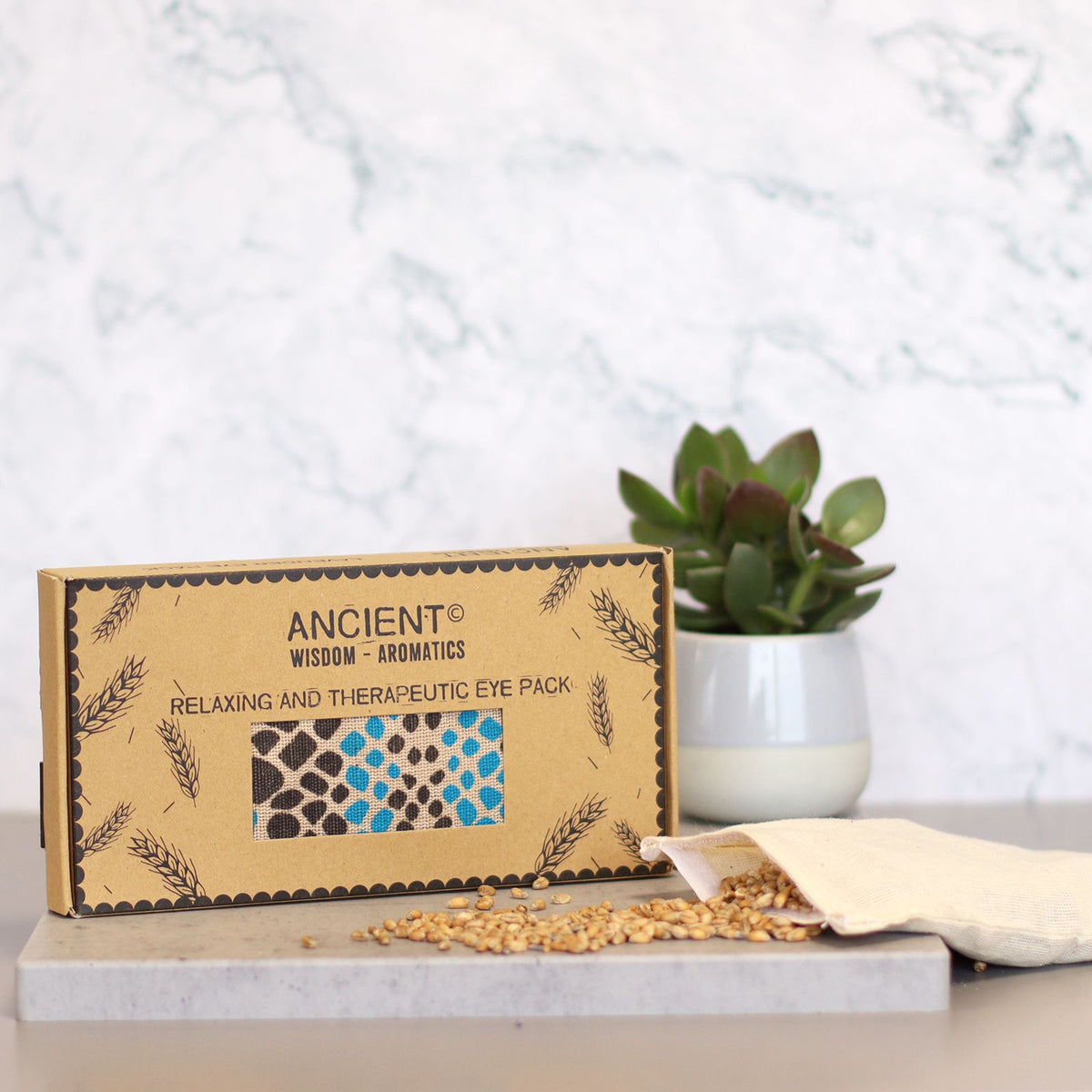 Lavendel-Augenkissen aus natürlicher Baumwolle und Juco in einer Geschenkbox – Blue Viper