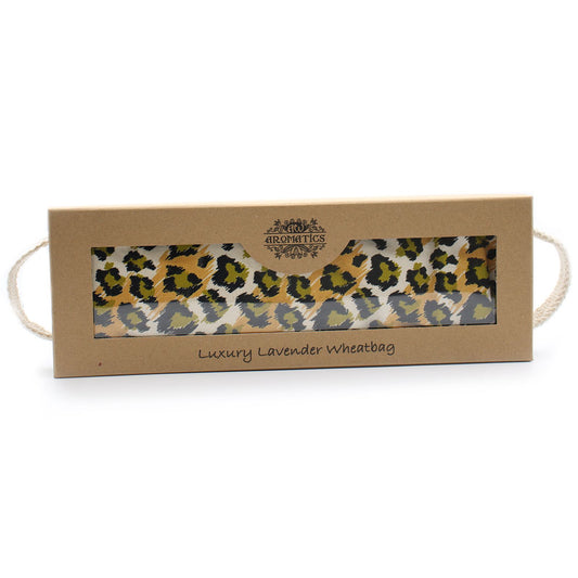 Luxus-Lavendel-Weizenkissen in einer Geschenkbox – Night Leopard