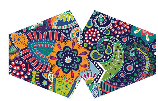 Wiederverwendbare modische Gesichtsbedeckung – Funky Swirls (Erwachsene)