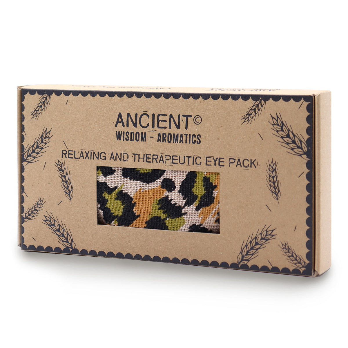 Lavendel-Augenkissen aus natürlicher Baumwolle und Juco in einer Geschenkbox – Night Leopard