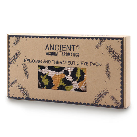 Lavendel-Augenkissen aus natürlicher Baumwolle und Juco in einer Geschenkbox – Night Leopard