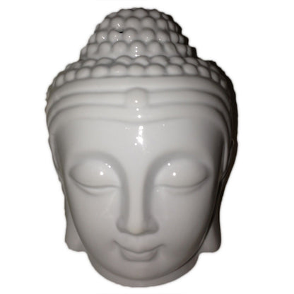 Duftlampe in Buddha-Kopfform – Weiß
