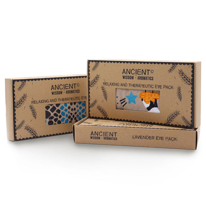 Lavendel-Augenkissen aus natürlicher Baumwolle und Juco in einer Geschenkbox – Night Leopard