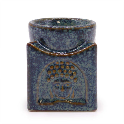 Quadratische Buddha-Duftlampe – Staubblau