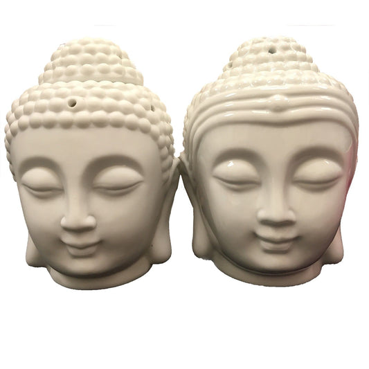 Duftlampe in Buddha-Kopfform – Weiß