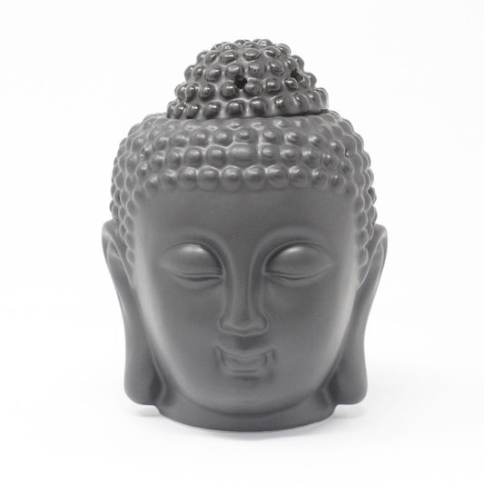 Duftlampe in Buddha-Kopfform – Schwarz