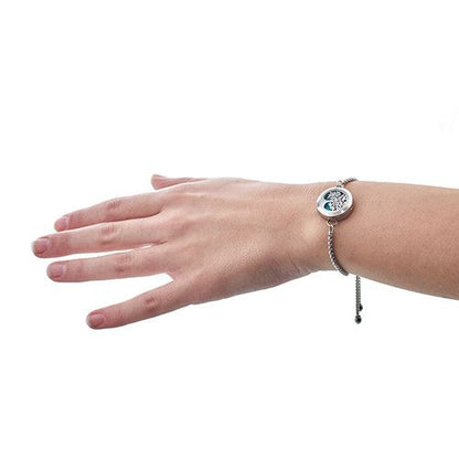 Aromatherapie-Kettenarmband – Katze und Blumen – 20 mm