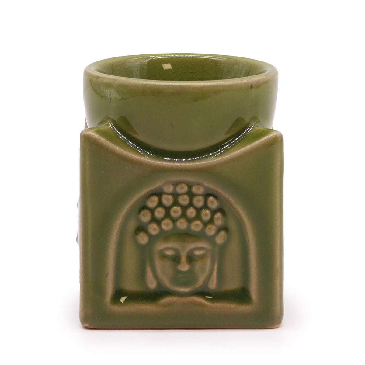 Quadratische Buddha-Duftlampe – Helles Jadegrün