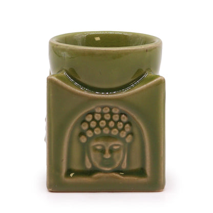 Quadratische Buddha-Duftlampe – Helles Jadegrün