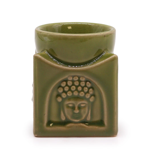 Quadratische Buddha-Duftlampe – Helles Jadegrün