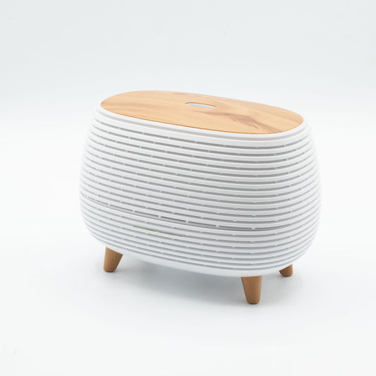 Futuristischer gerippter Aroma-Diffusor mit farbwechselndem Licht