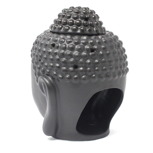 Duftlampe in Buddha-Kopfform – Schwarz