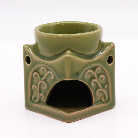 Quadratische Buddha-Duftlampe – Helles Jadegrün