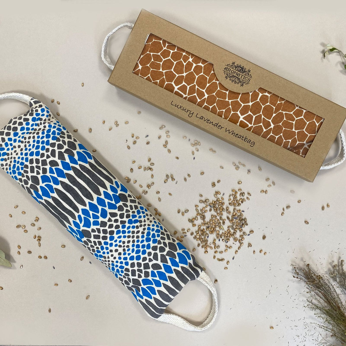 Luxus-Lavendel-Weizenkissen in einer Geschenkbox – Blue Viper