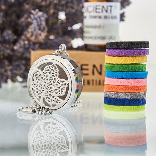 Aromatherapie-Halskette – Blatt – 30 mm