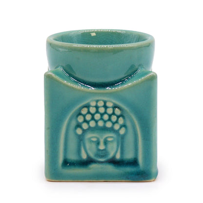 Quadratische Buddha-Duftlampe – Sanftes Türkis