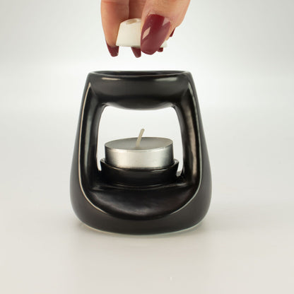 Keramik-Duftlampe Zen – Klein und klassisch – Mattschwarz